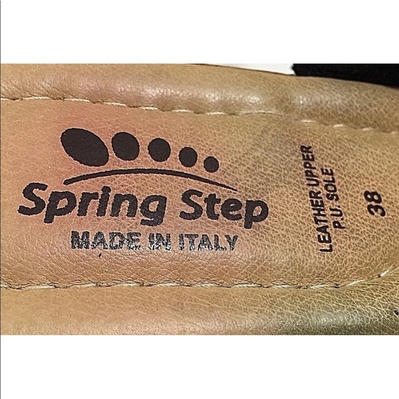 Spring Step Black Wedge Sandals EU 38 US 7.5 8 - Picture 5 of 6